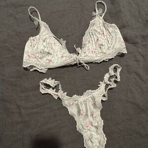 For Love And Lemons bluebell Bra and thong  Set